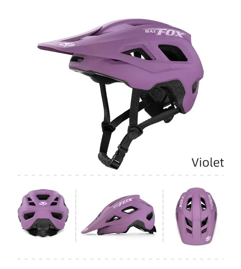 Capacete BATFOX para Ciclismo MTB e Estrada - Leve Moldagem Integrada com Grande Visor para Homens e Mulheres