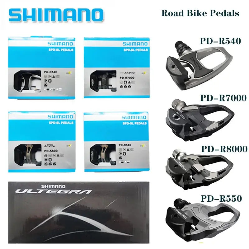 Pedais Shimano de Carbono para Bicicleta de Estrada - Modelos 105 e Ultegra PD R7000 PD5800 R550 R540 R8000