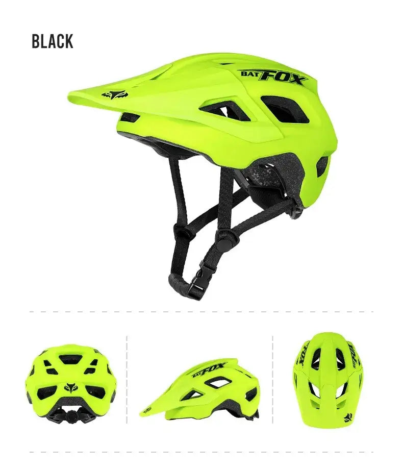 Capacete BATFOX para Ciclismo MTB e Estrada - Leve Moldagem Integrada com Grande Visor para Homens e Mulheres