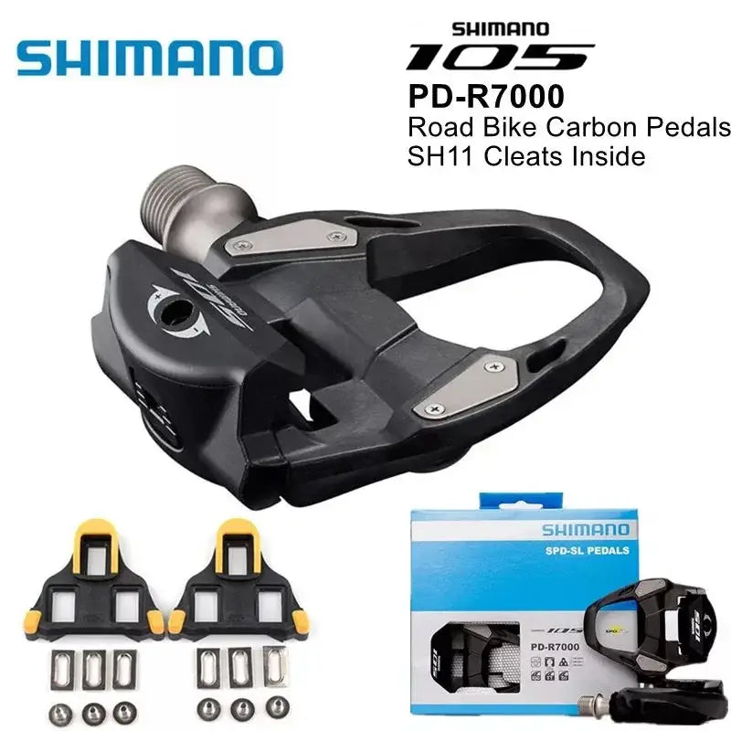 Pedais Shimano 105 PD R7000/R8000 - Pedais de Carbono Autolock para Bicicletas de Estrada