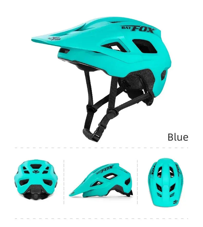 Capacete BATFOX para Ciclismo MTB e Estrada - Leve Moldagem Integrada com Grande Visor para Homens e Mulheres