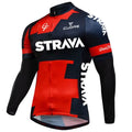 Camisola de Ciclismo de inverno Manga Longa Strava Pro - Vermelho / S (155-165cm ; 50-55kg) - Camisola de Inverno