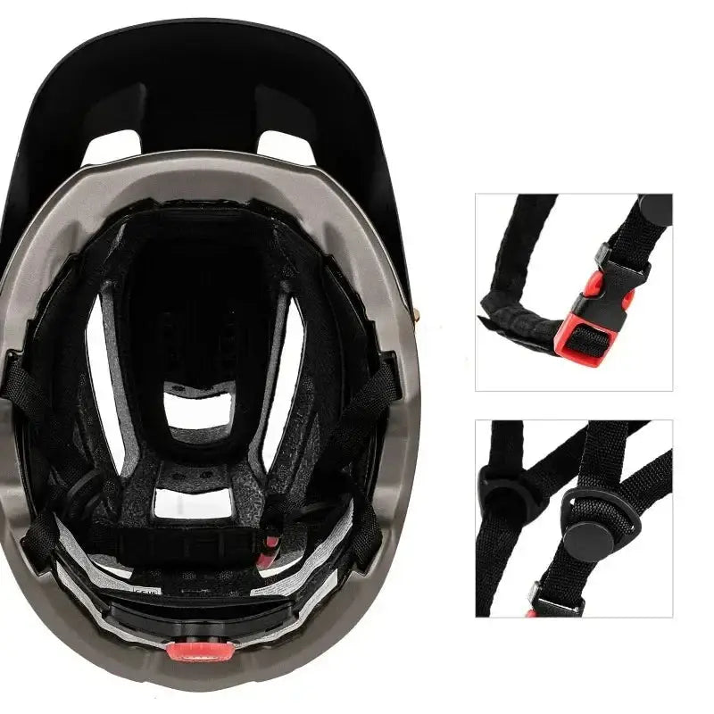 Capacete BATFOX para Ciclismo MTB e Estrada - Leve Moldagem Integrada com Grande Visor para Homens e Mulheres