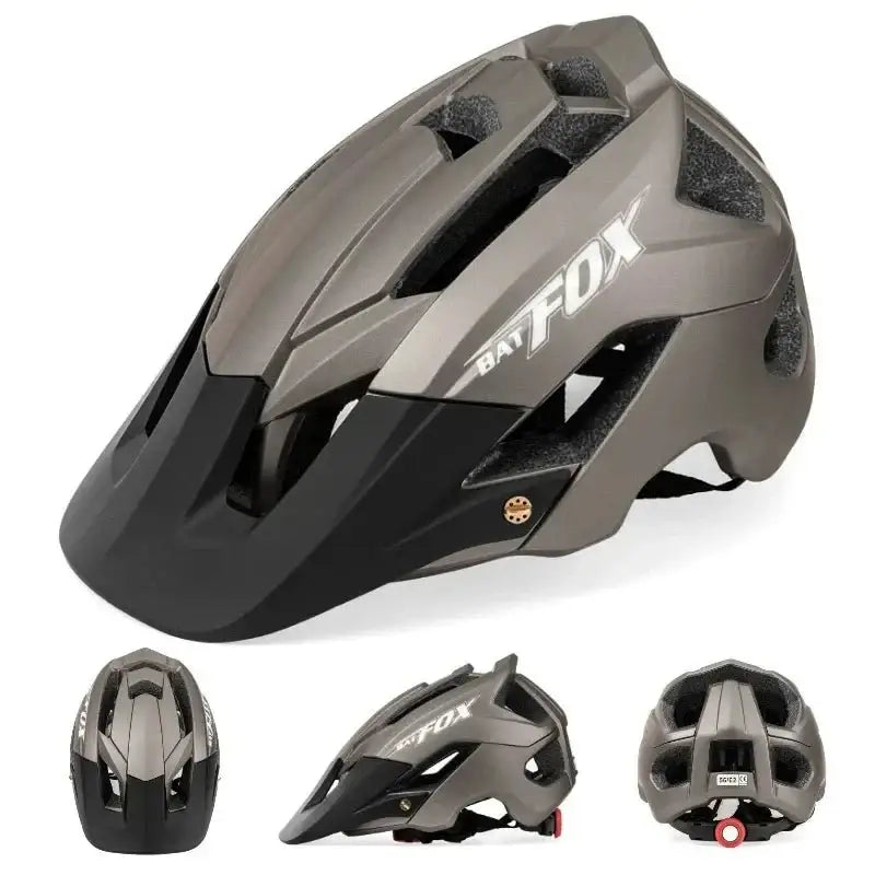 Capacete BATFOX para Ciclismo MTB e Estrada - Leve Moldagem Integrada com Grande Visor para Homens e Mulheres