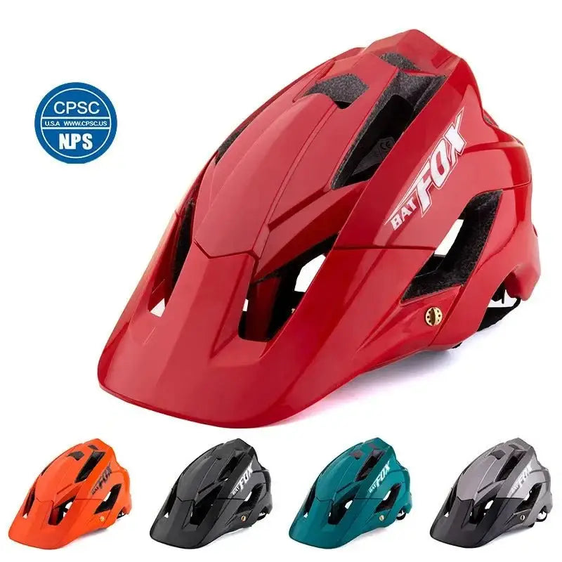 Capacete BATFOX para Ciclismo MTB e Estrada - Leve Moldagem Integrada com Grande Visor para Homens e Mulheres