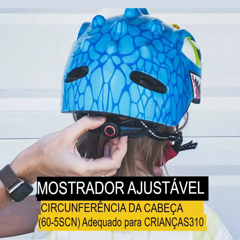 Capacete DinoCap Kids 🎁 oferta kit de segurança - Capacetes Toucas e Chapéus