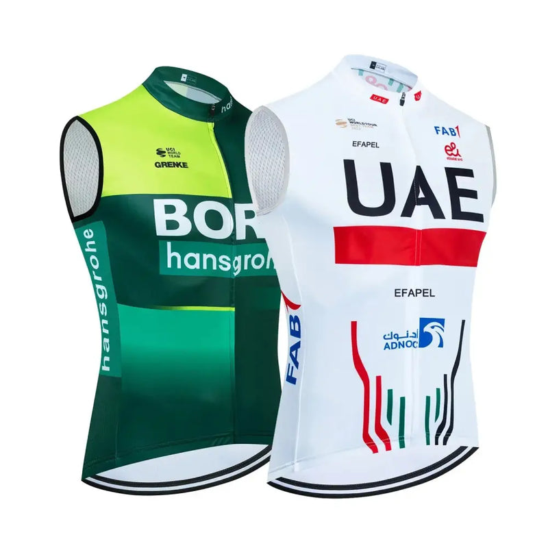 Colete de Ciclismo Pro TEAM 2025 UAE Cycling Jersey Masculina - Respirável e Cortavento - Colete de Ciclismo