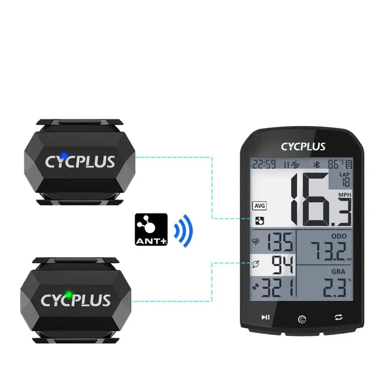 CYCPLUS Sensor Duplo de Cadência e Velocidade com ANT + e Bluetooth 5.0 - CYCPLUS - 2 em 1 - sensor de velocidade