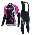 Equipamento de inverno Strava Promax™ manga longa e calça com alça - Rosa / S (155-165cm ; 50-55kg) - Conjunto