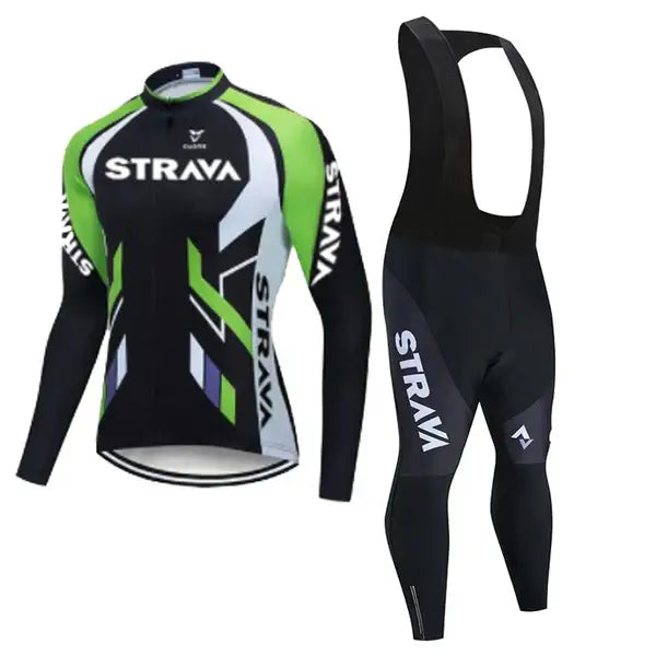 Equipamento de inverno Strava Promax™ manga longa e calça com alça - Verde / S (155-165cm ; 50-55kg) - Conjunto