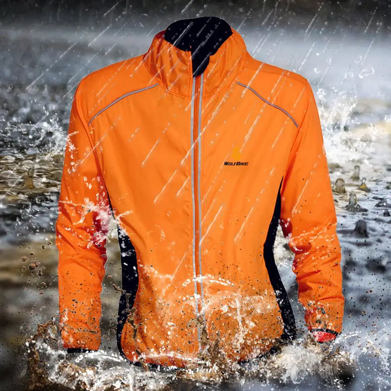 Jaqueta Camisola Imperpro de ciclismo corta-vento impermeável de inverno, colete reflexivo - Dinobike