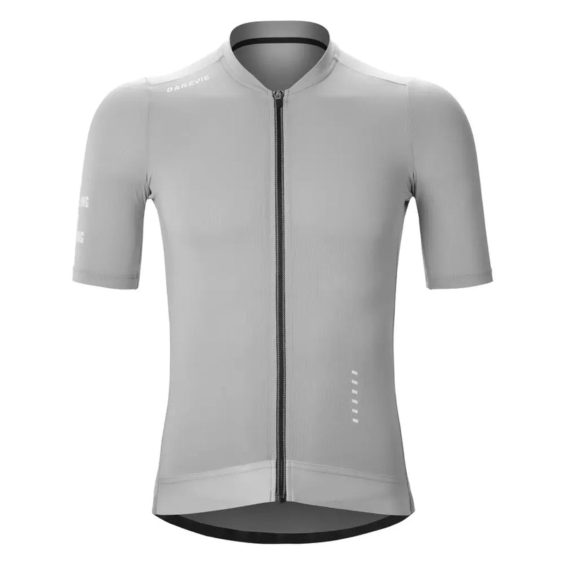 Jersey de Ciclismo Vividness Pro - Ajuste Justo Respirável e de Secagem Rápida - Cinzento Suave / 3XL