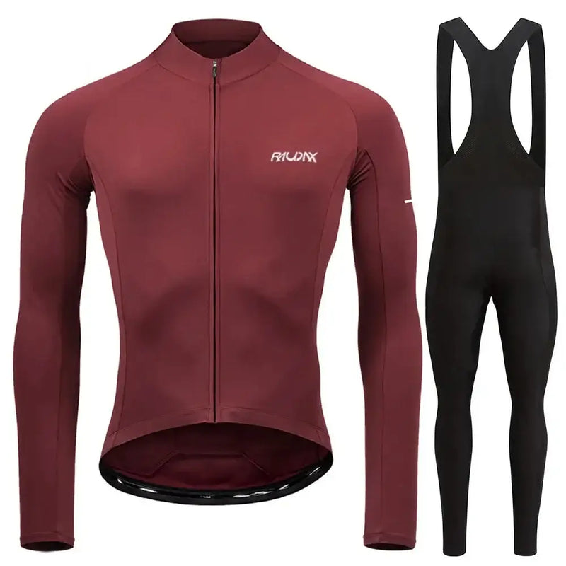 Conjunto de Roupa de Ciclismo Masculino de Inverno com Forro RAUDAX - 2024 - Dinobike