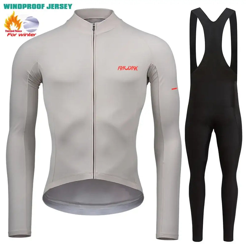 Conjunto de Roupa de Ciclismo Masculino de Inverno com Forro RAUDAX - 2024 - Dinobike