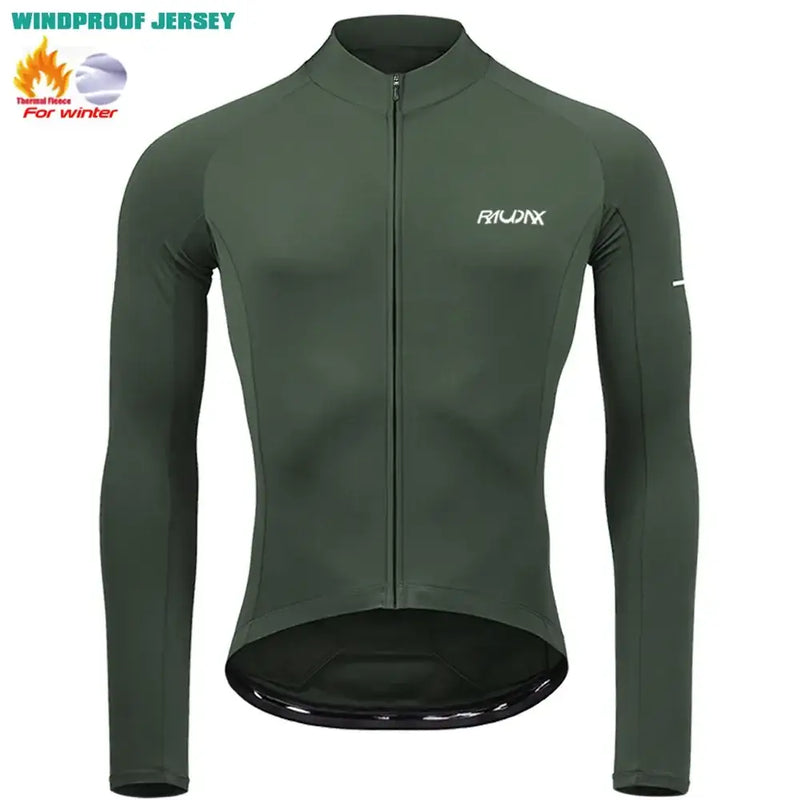 Conjunto de Roupa de Ciclismo Masculino de Inverno com Forro RAUDAX - 2024 - Dinobike