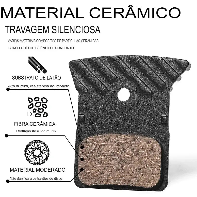 Pastilhas de Travão BUCKLOS Cerâmicas – 10 Pares para MTB e Estrada Compatíveis com Shimano L05A N03A N04C