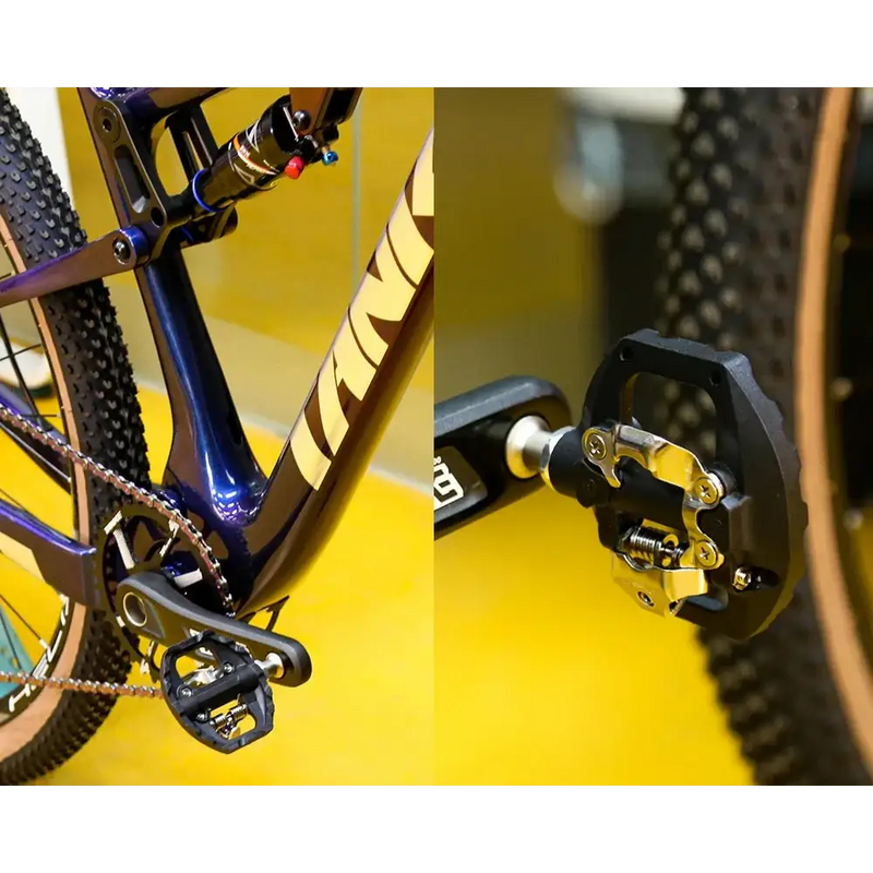 Pedais de BTT com Sistema SPD e Duplo Modo – Flat & Lock - Preto - Pedal