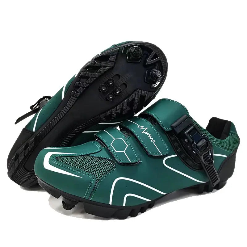 Sapatilhas de Ciclismo MTB para Homem e Mulher Sapatos BTT Premium - Preto/Verde / 40 - Sapatos e Tênis